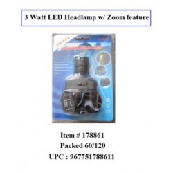 LED HEADLAMP 3 WATT LED WITH ZOOM FEATURE
